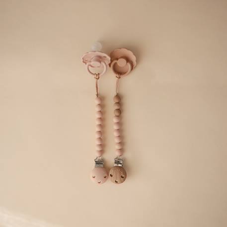 Attache sucette en silicone Beige foncé+Beige, écru+Bleu+Bois+Ecru+Jaune+Rose+Vert d'eau 24 - vertbaudet enfant 
