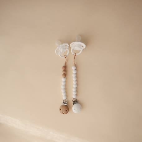 Attache sucette en silicone Beige foncé+Beige, écru+Bleu+Bois+Ecru+Jaune+Rose+Vert d'eau 16 - vertbaudet enfant 