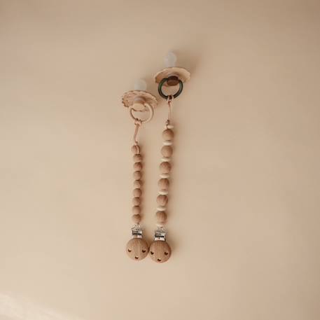 Attache sucette en silicone Beige foncé+Beige, écru+Bleu+Bois+Ecru+Jaune+Rose+Vert d'eau 7 - vertbaudet enfant 
