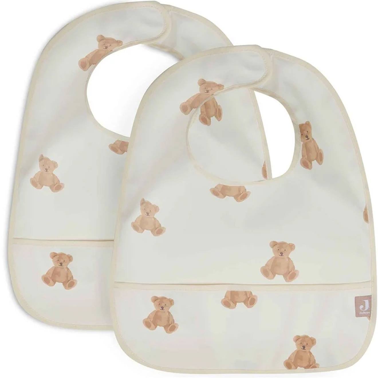 Lot De 2 Bavoirs Imperméables Ecru, Marron