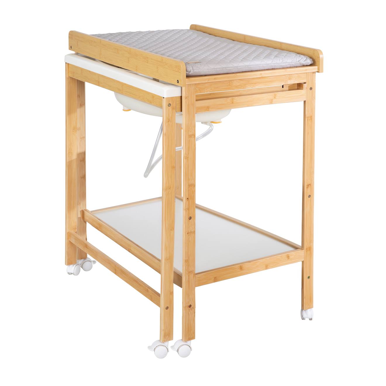 Table À Langer Avec Baignoire Coulissante + Matelas À Langer Déperlant Roba Style Bois Naturel / Gris Argenté (Roba) - Image 2