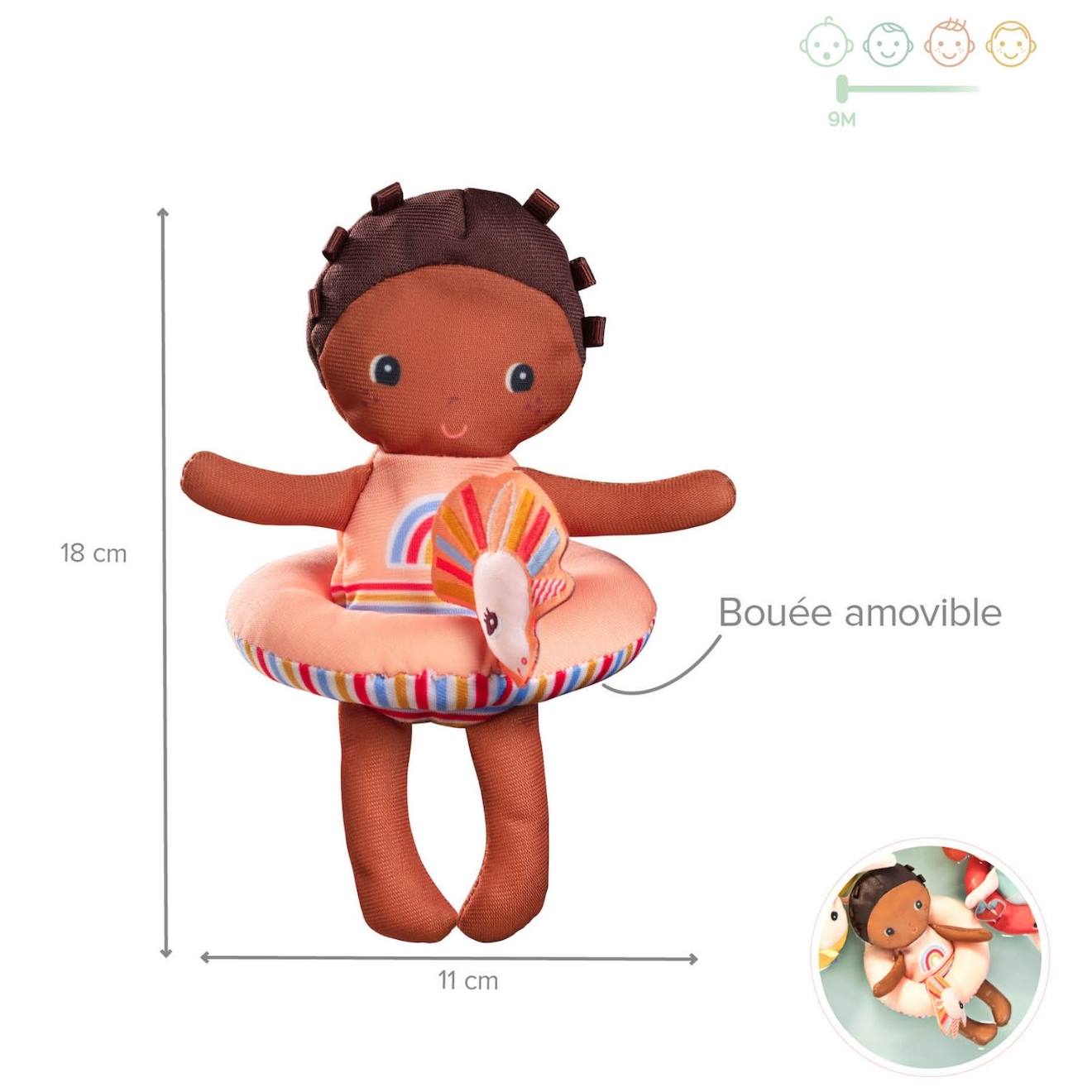 Poupée De Bain Axelle Marron, Rose (Lilliputien) - Image 2