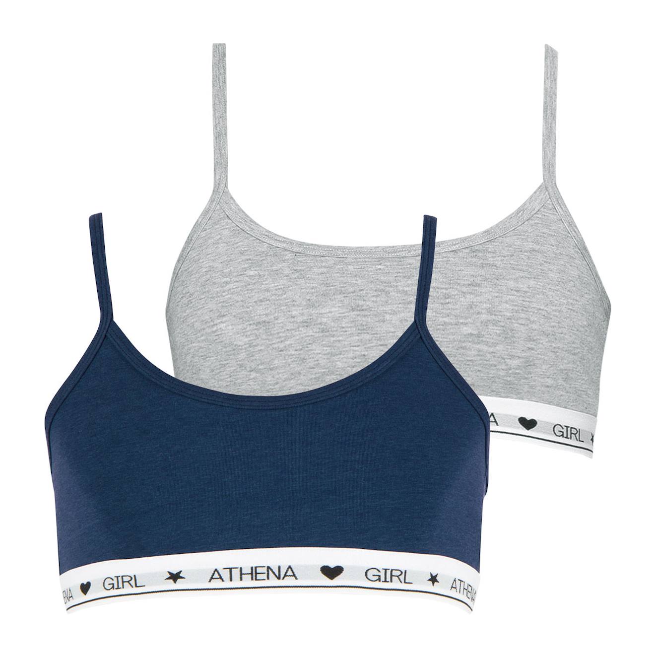 Lot De 2 Brassires Coton Ultra Doux Bleu Titane-gris Chin 9 €