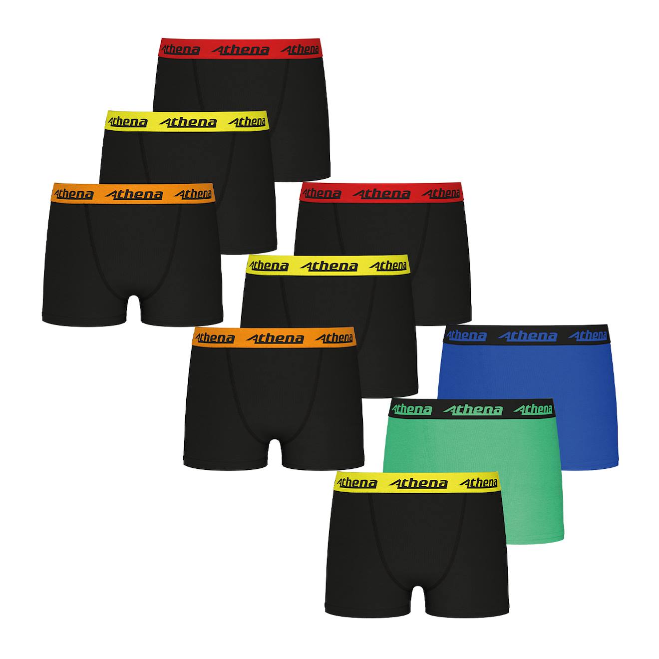 Lot De 9 Boxers Garçon Trio Choc Ecopack Noir Orange-noir Rouge-noir Ja