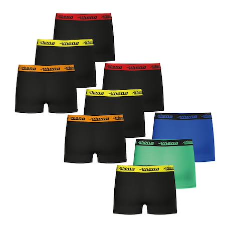 Lot de 9 boxers garçon trio choc ecopack Noir orange-noir rouge-noir jaune-vert-bleu+Noir-rouge-bleu 3 - vertbaudet enfant 