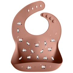 -Bavoir en silicone minouche rose