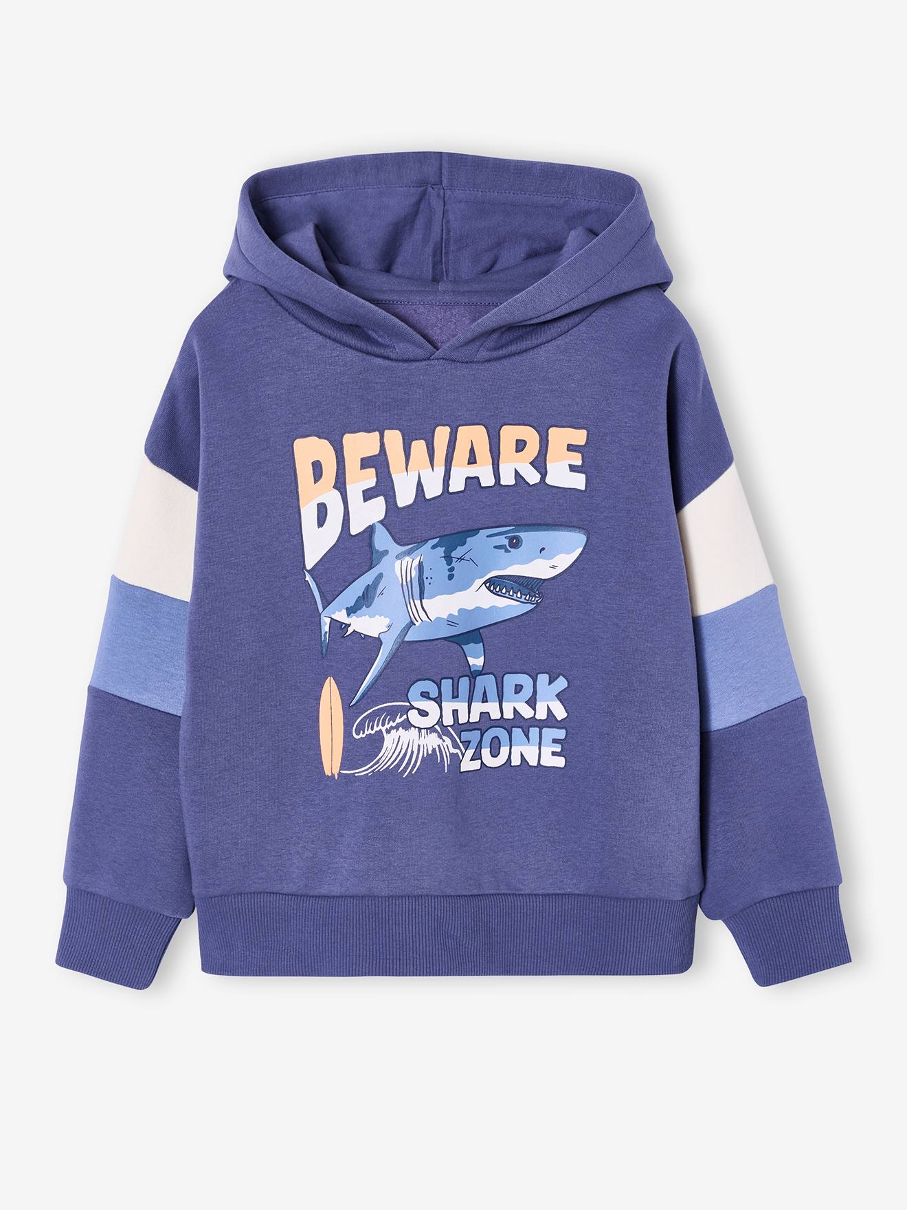 Sweat capuche imprimé bleu ardoise