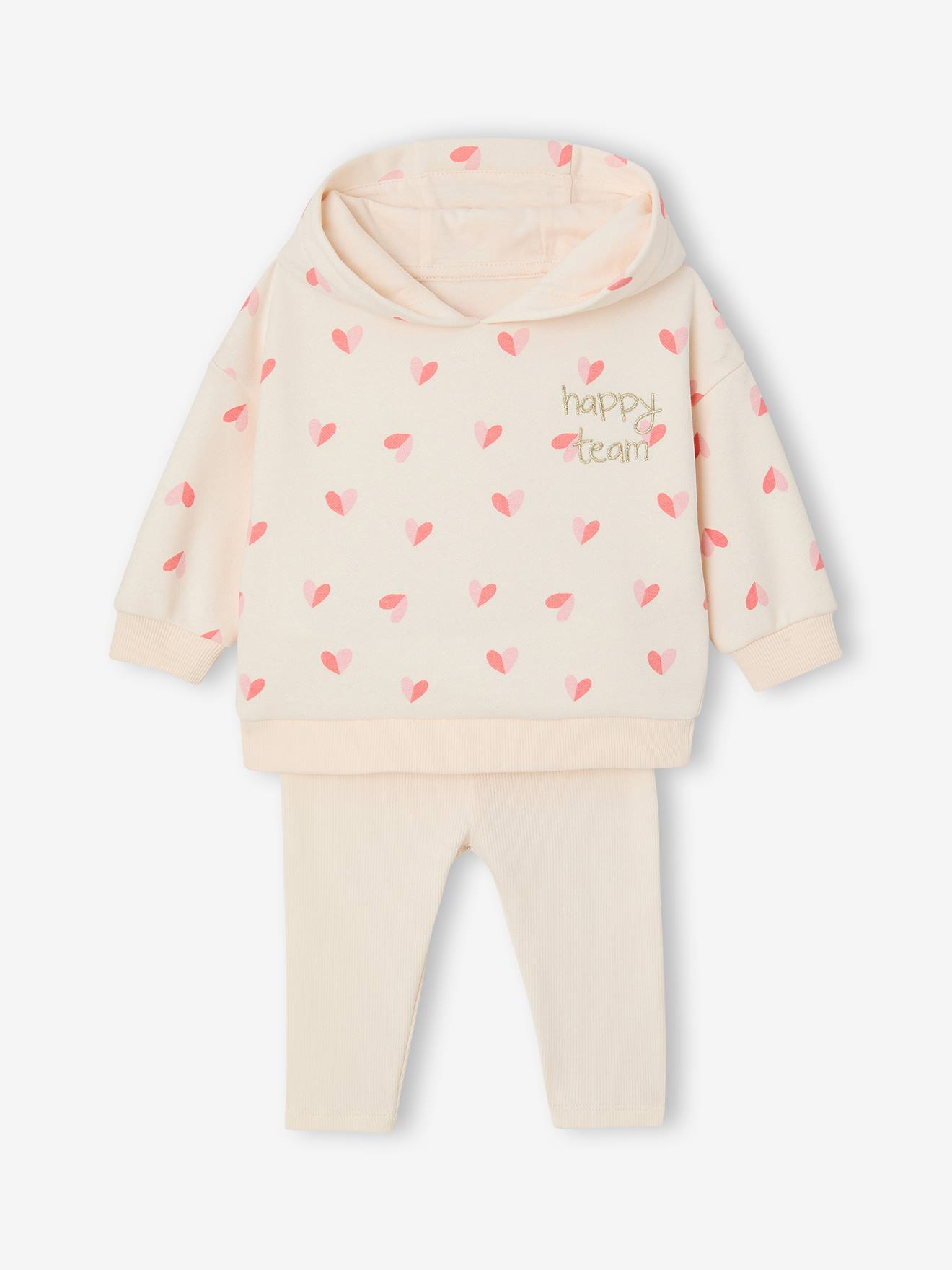 Ensemble sweat capuche legging écru
