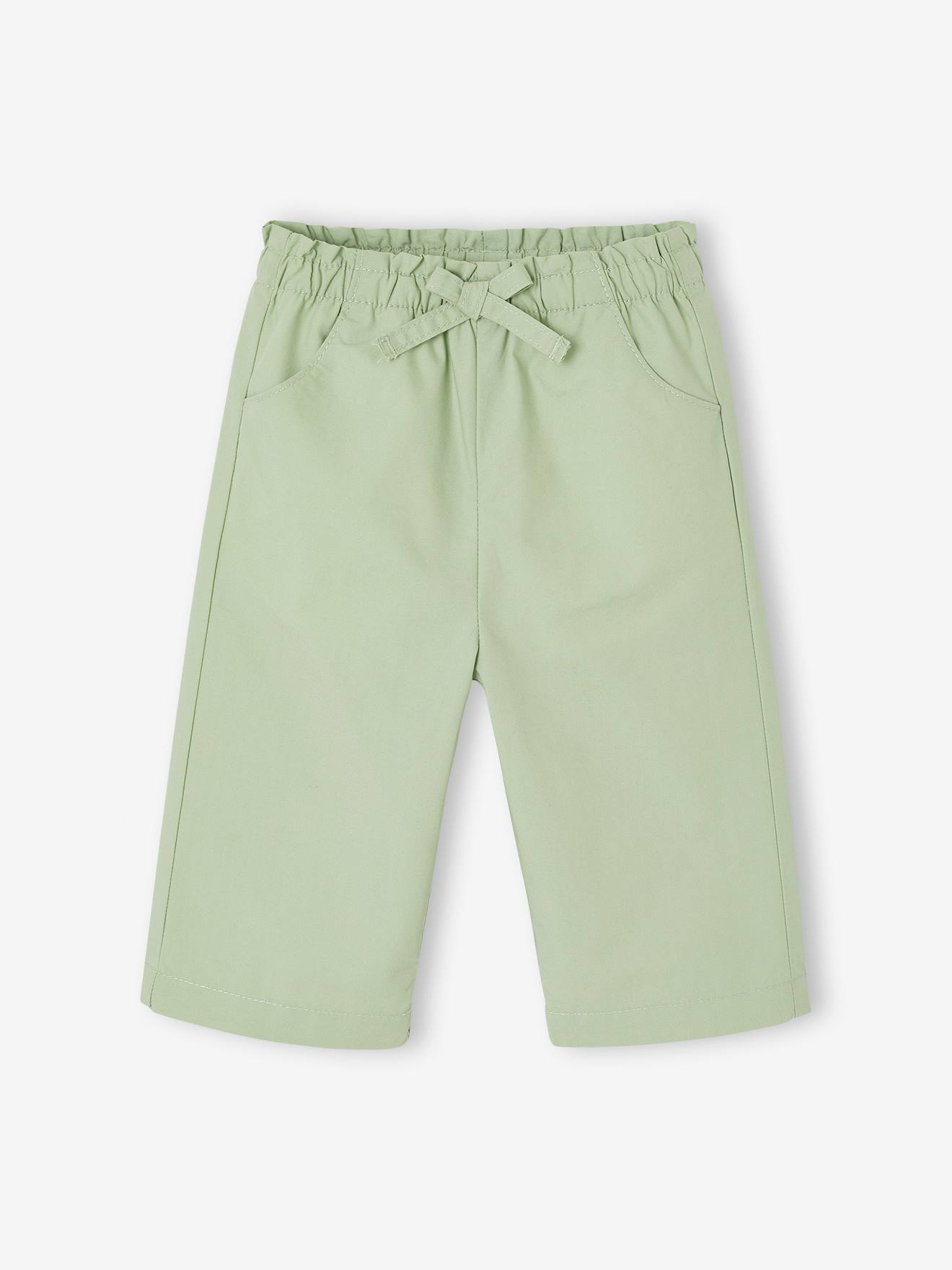 Pantalon large coton pistache