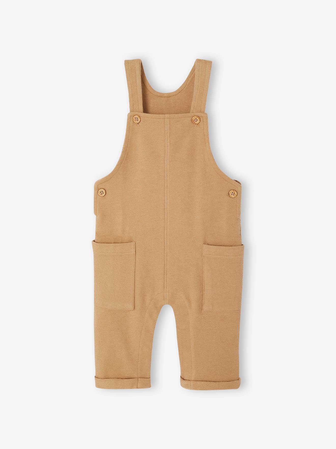 Salopette bébé en molleton taupe