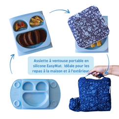 Assiette easymat + sac isotherme fleur de jardin bleu  - vertbaudet enfant