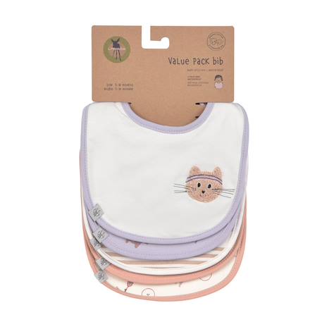 Lot de 5 bavoirs en éponge imperméable 3-18 mois tiny team cat Multi-coloured 3 - vertbaudet enfant 