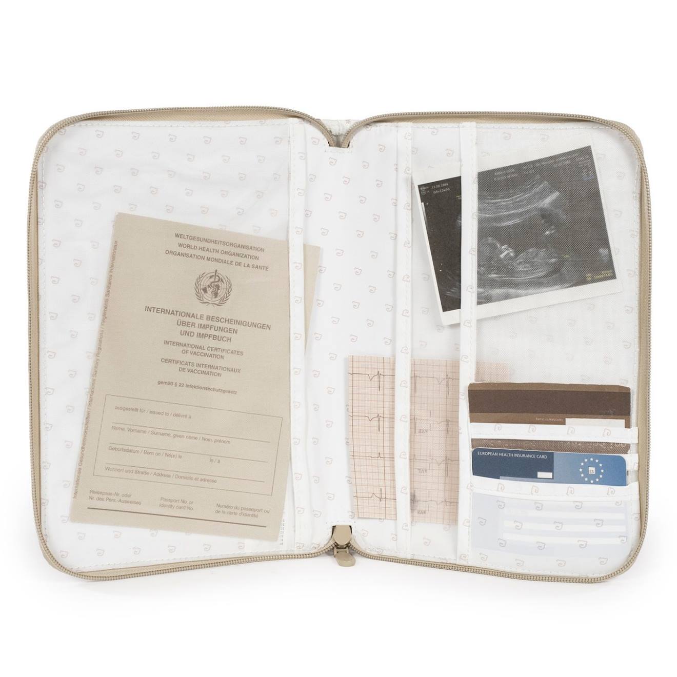 Protège Carnet De Santé Bébé Zippé – Rangement Pratique Et Lavable En Machine Beige (Pasito a pasito) - Image 1