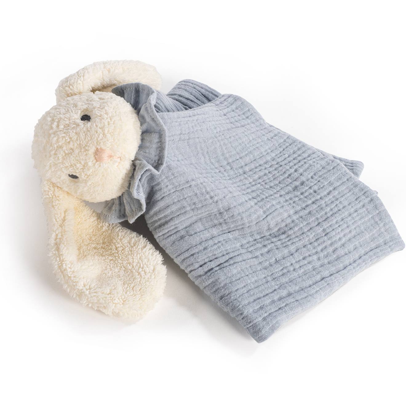 Doudou Bébé Ultra Doux Avec Yeux Brodés – Compagnon Rassurant Dès La Naissance Sable, Bleu, Noir (Walking Mum) - Image 2
