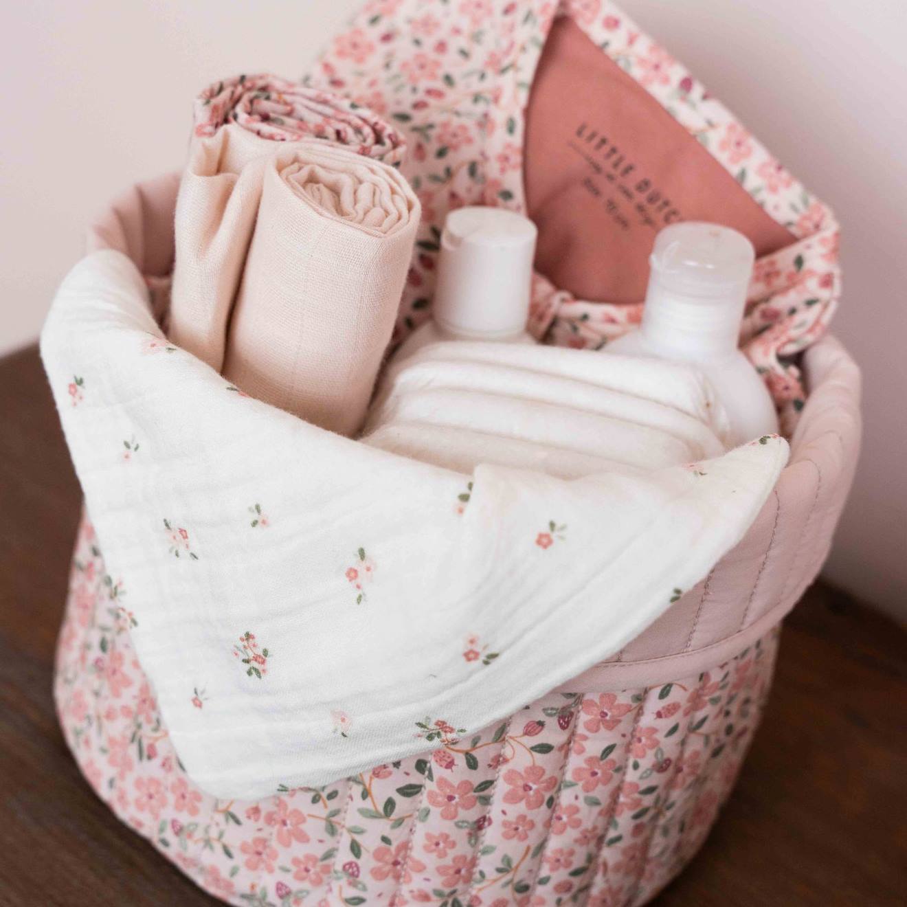 Lot De Langes Hydrophiles Bébé En Coton Bio – Multi-usages, Doux Et Absorbants Dès La Naissance Blanc, Rose (Little Dutch) - Image 1