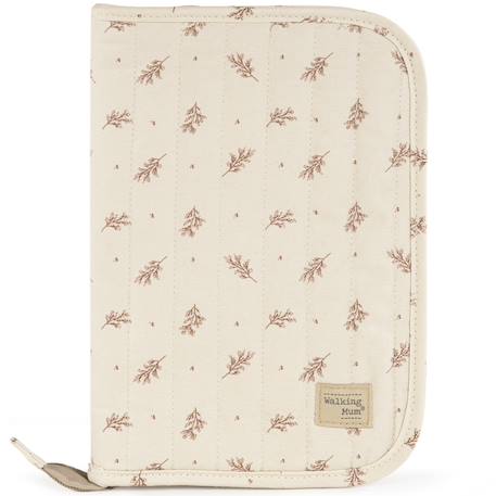 Walking Mum - Protège Carnet De Santé Bébé Zippé En Coton – Rangement Organisé Ecru, Rose