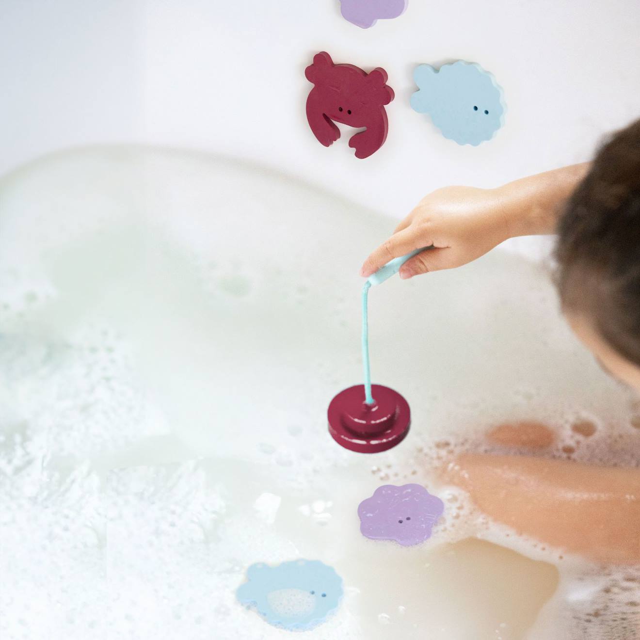 Jeu De Pêche Pour Le Bain Bébé – Jouet D’éveil Évolutif Et Motricité Dès 10 Mois Rose, Bordeaux, Bleu (Quut) - Image 2