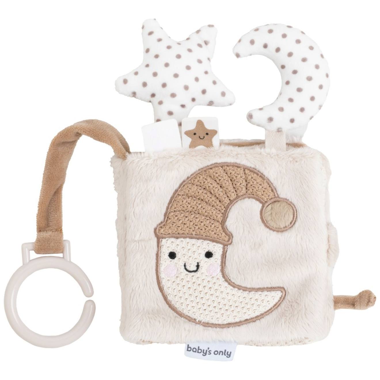 Livre Sensoriel Bébé En Tissu Avec Miroir Et Textures – Jouet D’éveil Nomade Dès La Naissance Beige, Marron (Baby's Only) - Couverture