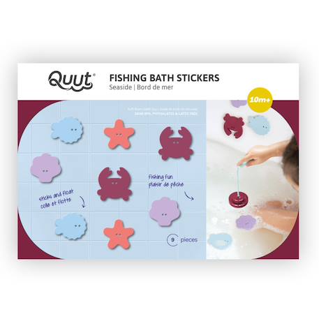 Quut - Jeu De Pêche Pour Le Bain Bébé – Jouet D’éveil Évolutif Et Motricité Dès 10 Mois Rose, Bordeaux, Bleu