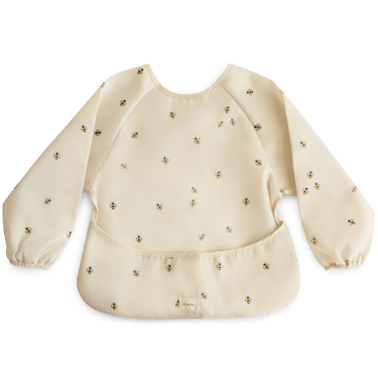 Bavoir Bébé À Manches Longues Imperméable Protection Repas Et Activités Sans Taches Ecru, Noir