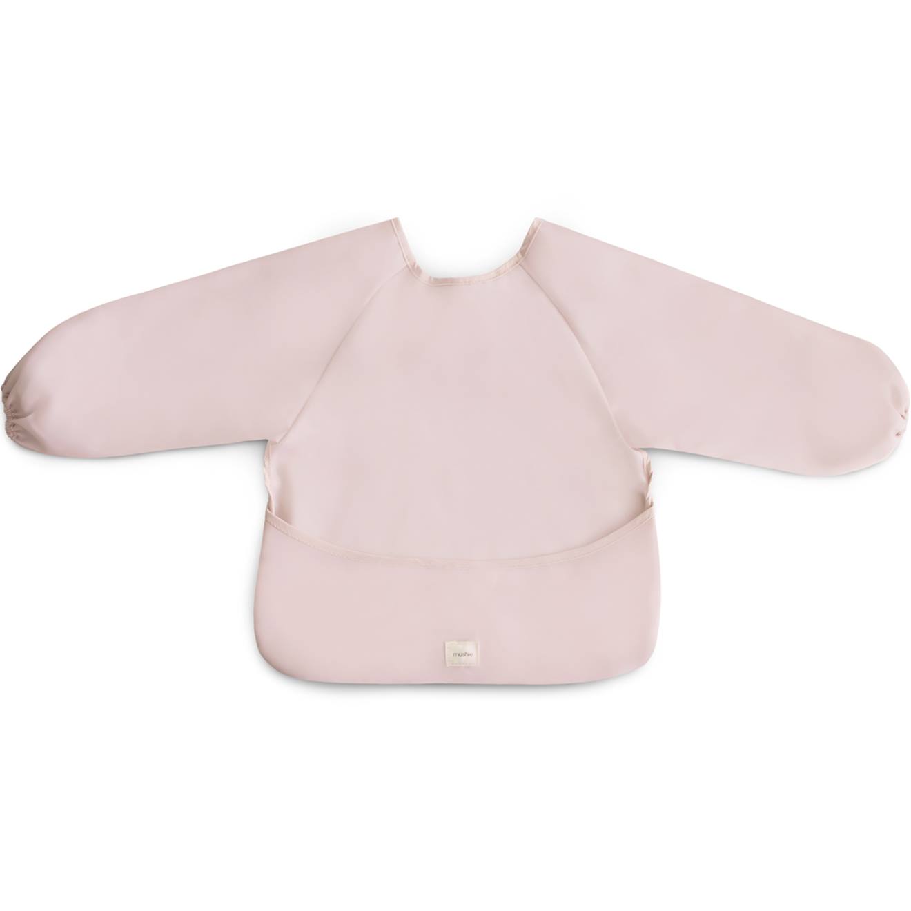 Bavoir Bébé Manches Longues Imperméable Protection Repas Avec Poche Récupératrice Rose