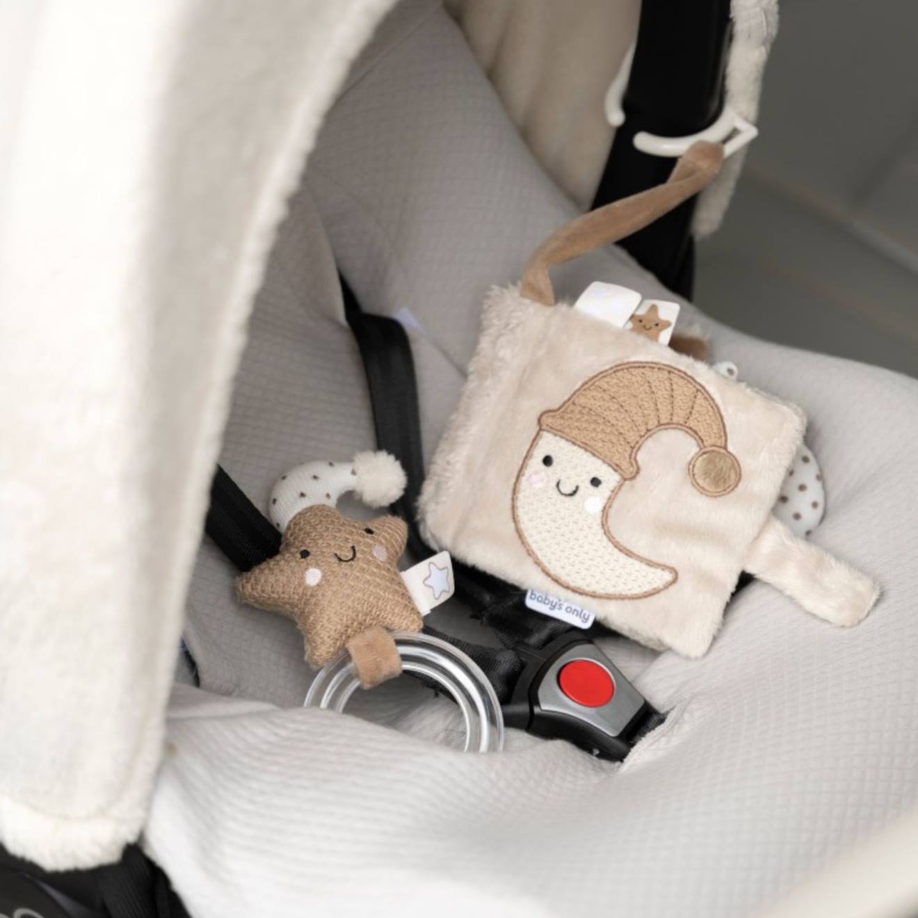 Livre Sensoriel Bébé En Tissu Avec Miroir Et Textures – Jouet D’éveil Nomade Dès La Naissance Beige, Marron (Baby's Only) - Image 1