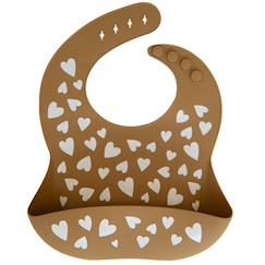-Bavoir bébé en silicone alimentaire avec poche récupératrice – étanche, réglable et facile à nettoyer