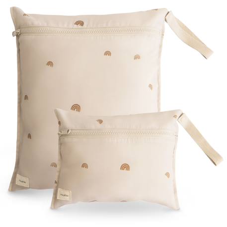 Mushie - Lot De Sacs Imperméables Pour Bébé – Rangement Étanche Ecru, Orange