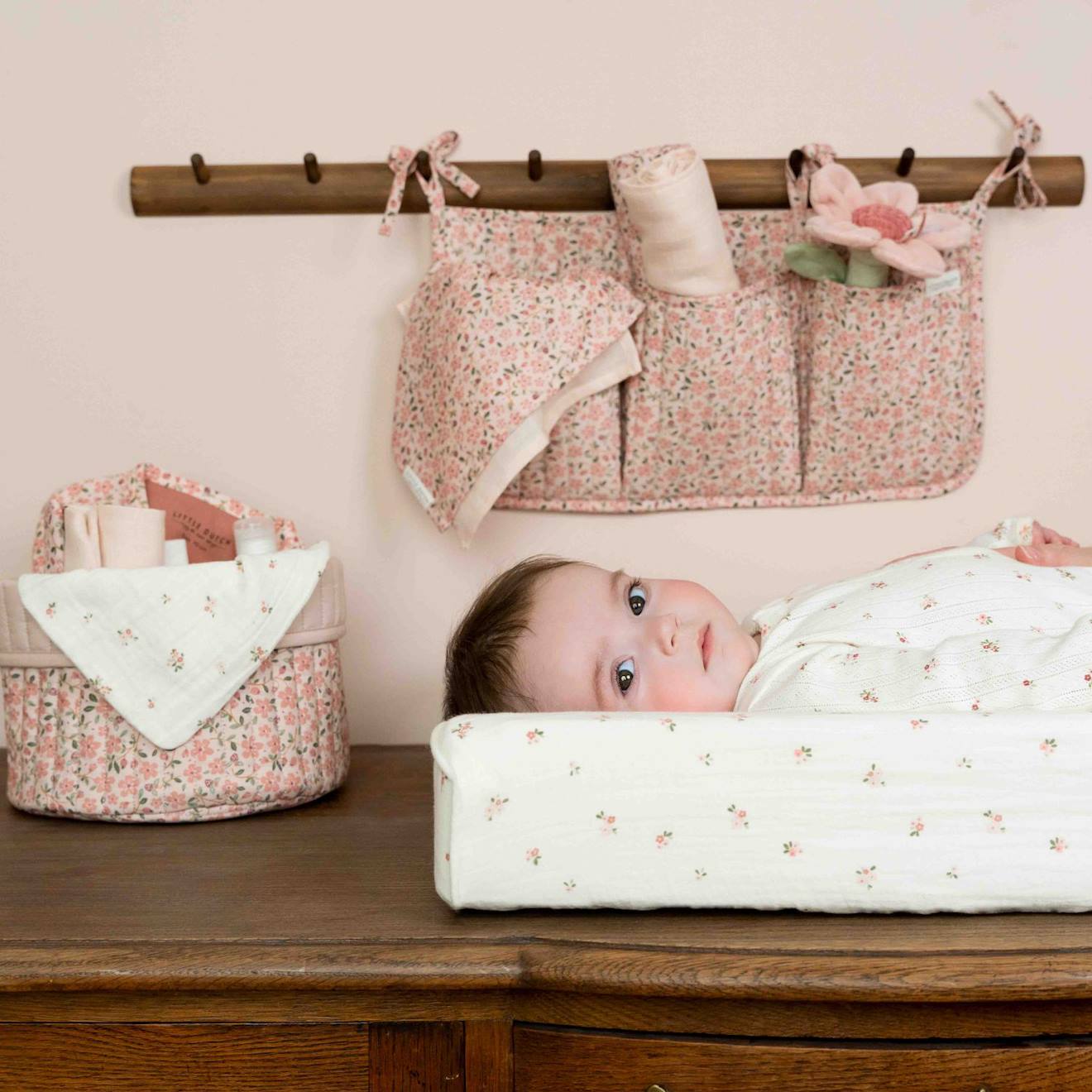 Lot De Langes Hydrophiles Bébé En Coton Bio – Multi-usages, Doux Et Absorbants Dès La Naissance Blanc, Rose (Little Dutch) - Image 2