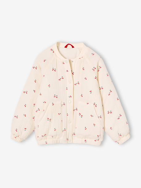 Blouson matelassé style bomber en gaze de coton fille  - vertbaudet enfant