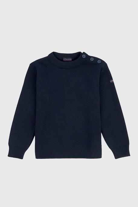 Pull marin uni en laine fouesnant enfant  - vertbaudet enfant