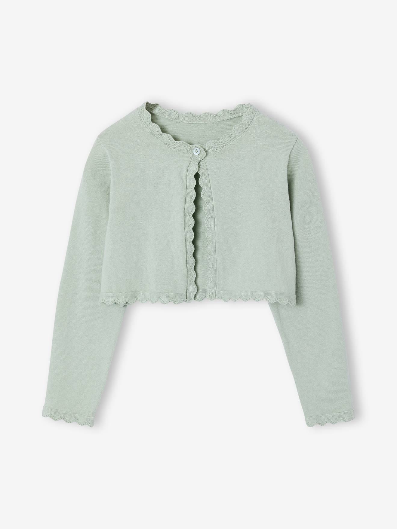 Bolero fille ouverture pratique vert sauge 12 €