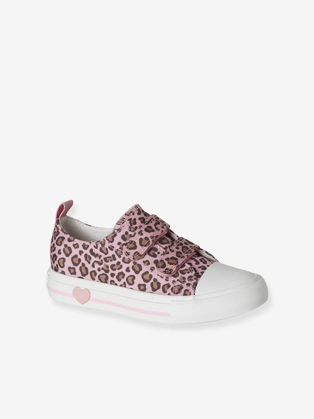 Baskets scratchées toile imprimée enfant collection maternelle rose imprimé Baskets scratchées toile imprimée enfant collection maternelle rose imprimé