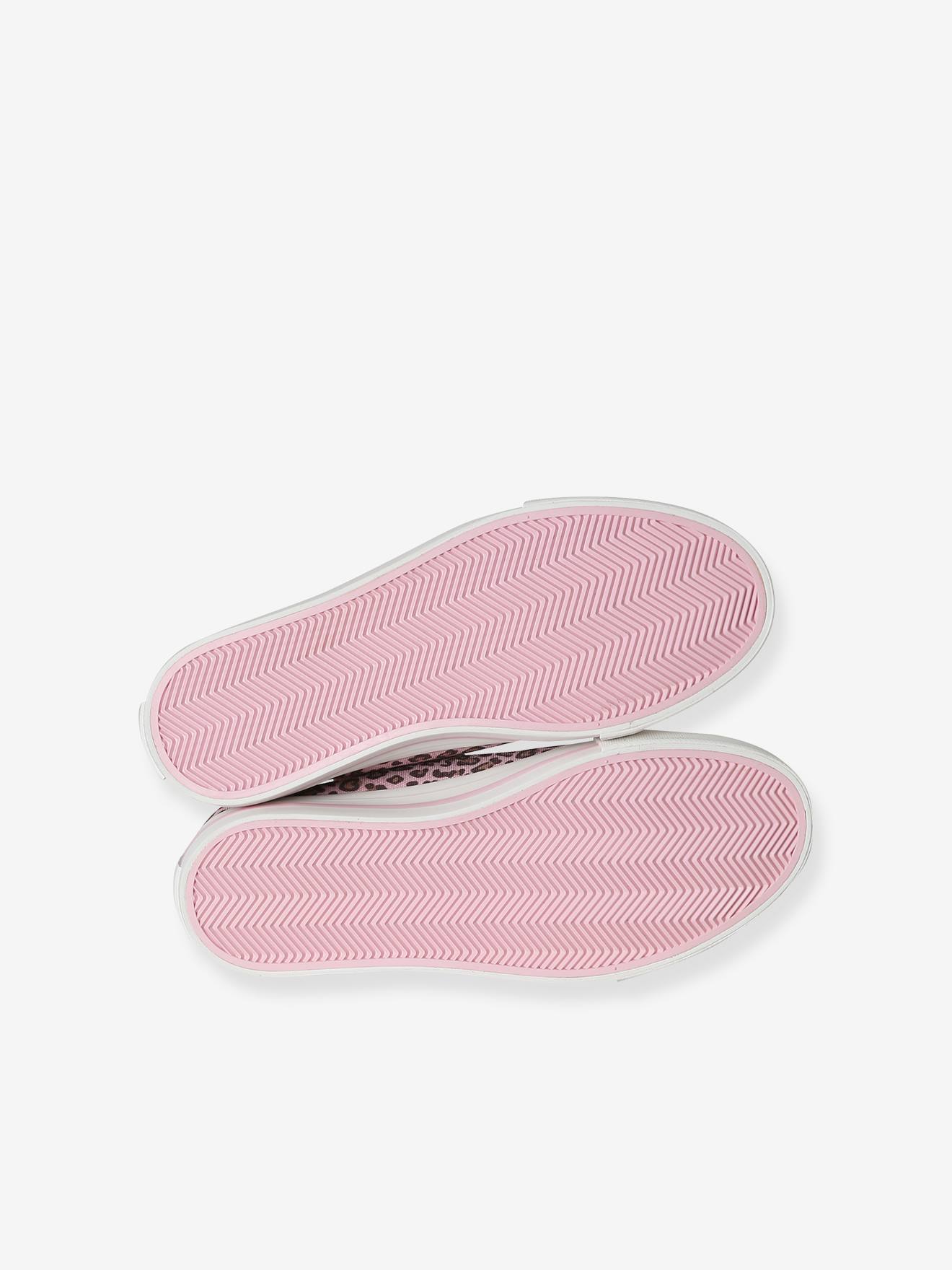 VERTBAUDET Baskets Scratchées Toile Fille - Imprimé Fleurs Rose Collection Maternelle, Taille 24
