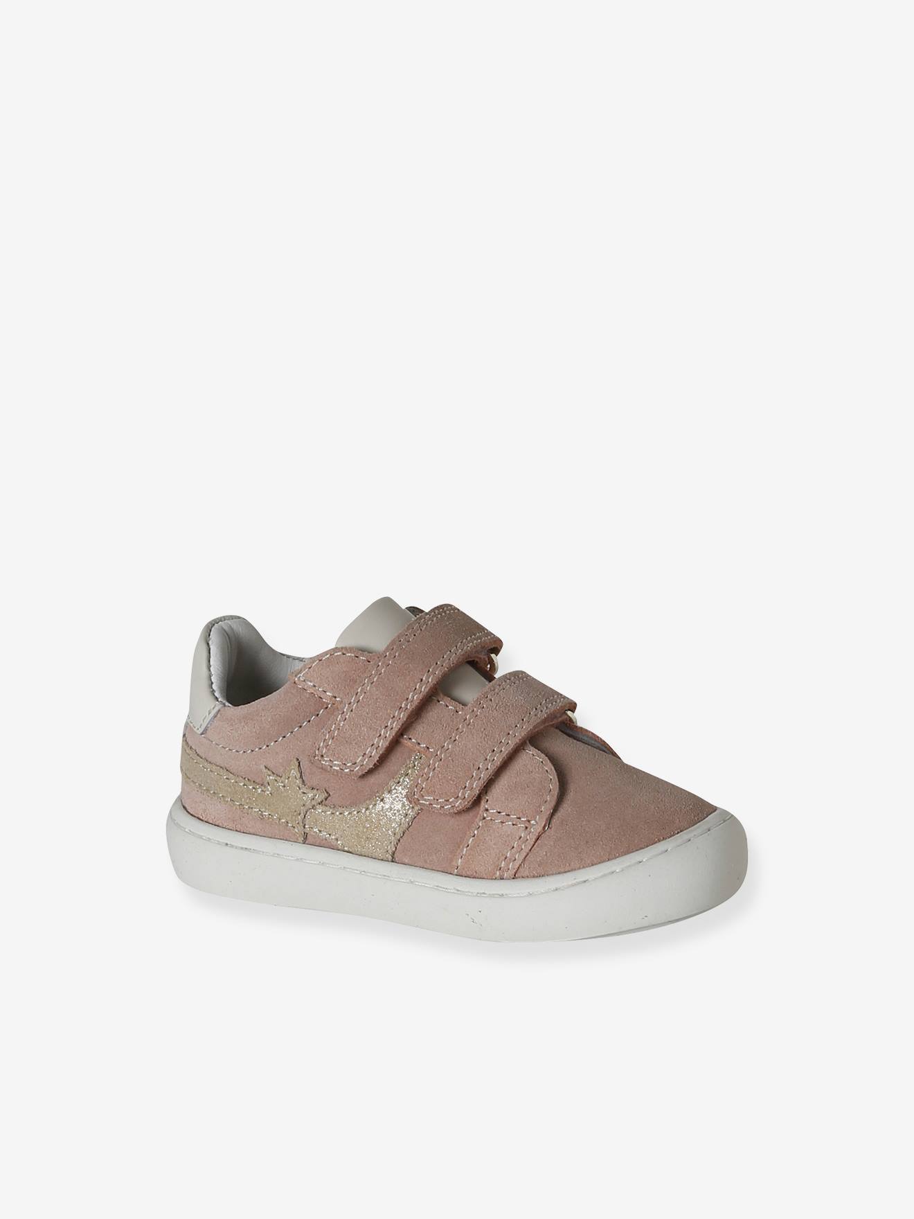 Baskets bb cuir scratchs rose ple 20 €