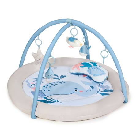 Kinderkraft - Tapis D'éveil Doux Avec Jouets D'activation Et Arceaux Bleu Marine