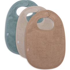 Puériculture-Repas-Lot de 3 bavoirs en éponge sea green-nougat-biscuit