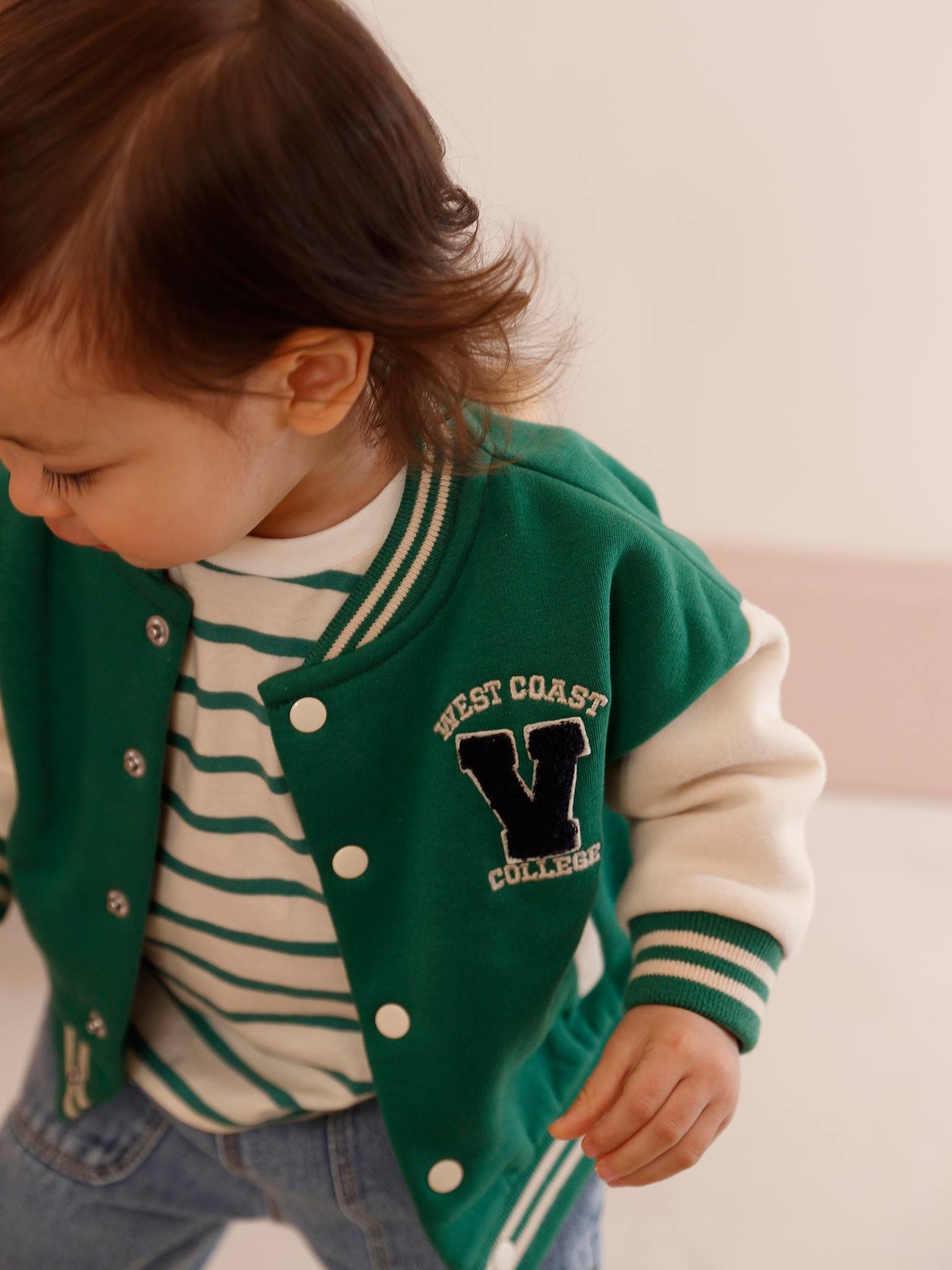 Blouson teddy bébé en molleton vert