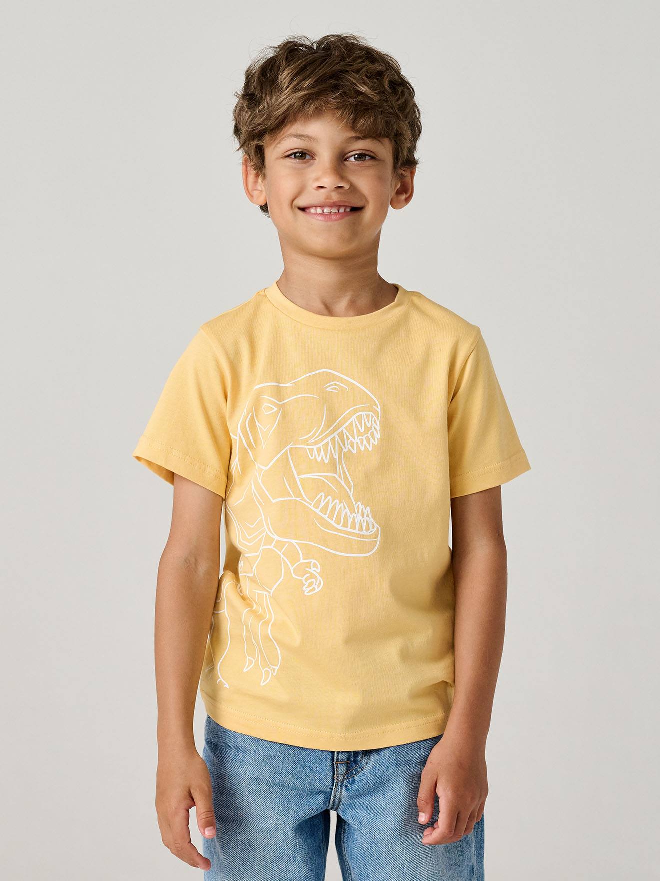 T-shirt garçon imprimé ocre