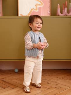 -Pantalon bébé fille maille froissée