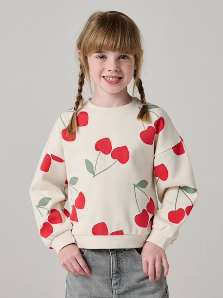 Sweat fille motifs fantaisie   - vertbaudet enfant