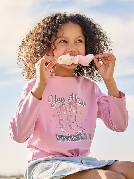 T-shirt fille à nouette  - vertbaudet enfant