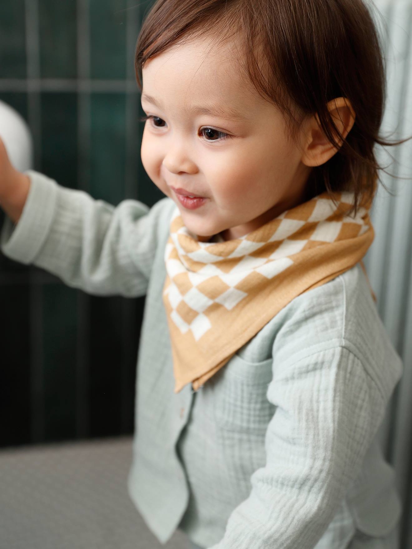 Ensemble 3 pièces short bébé garçon vert d'eau