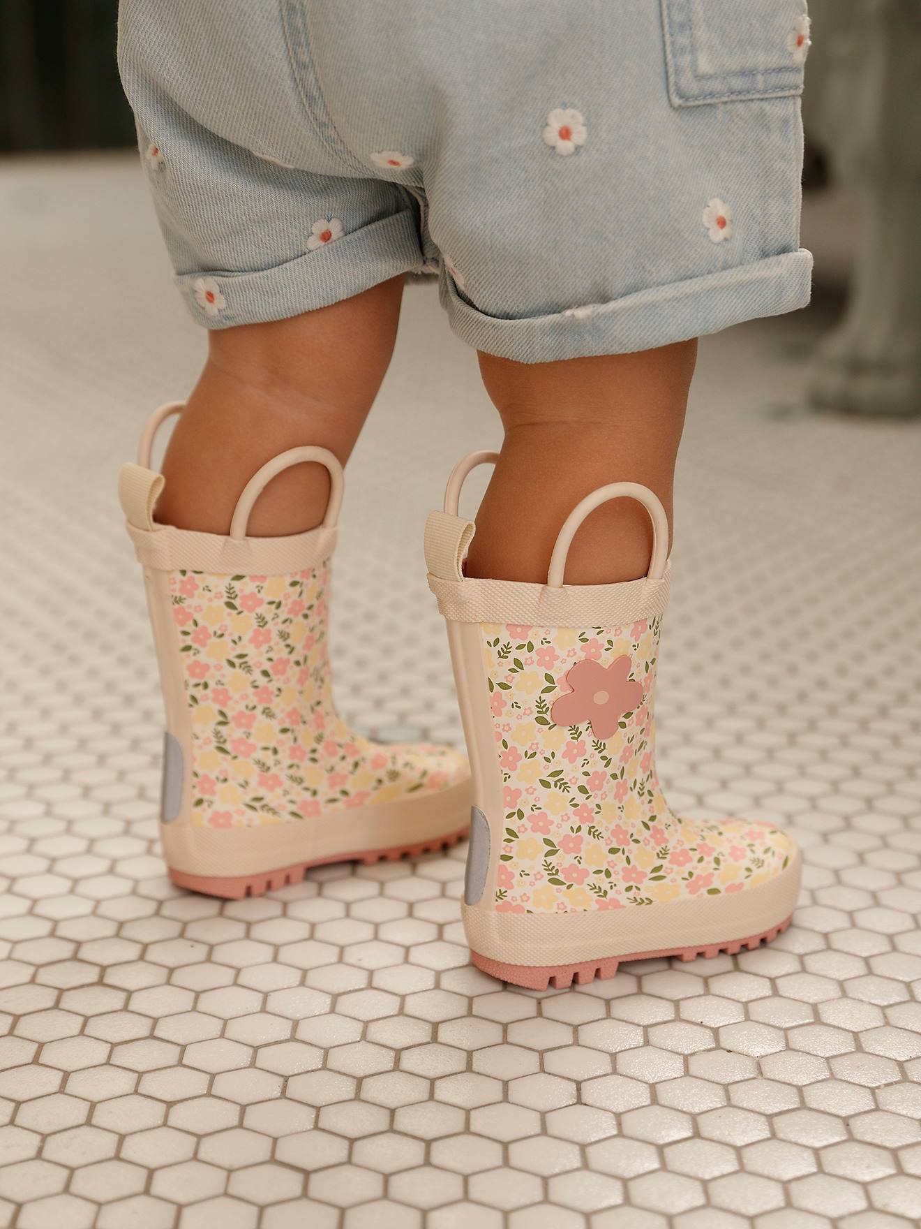 Bottes de pluie imprimées bébé beige imprimé