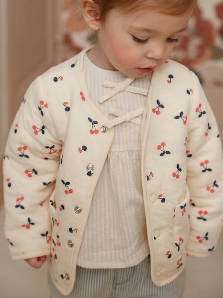 Bébé-Pull, gilet, sweat-Gilet bébé fille matelassé