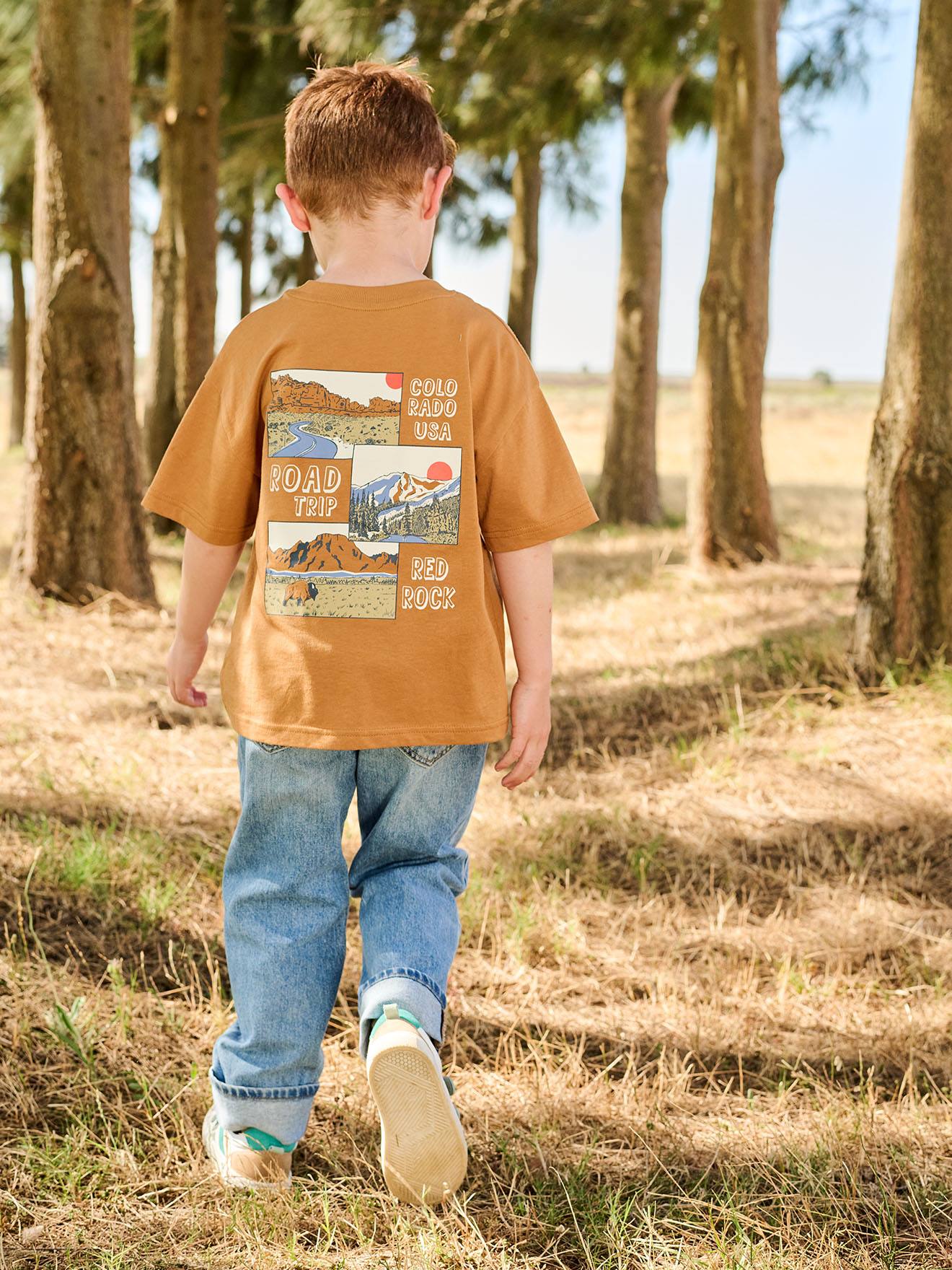 T-shirt à motif manches courtes garçon orange