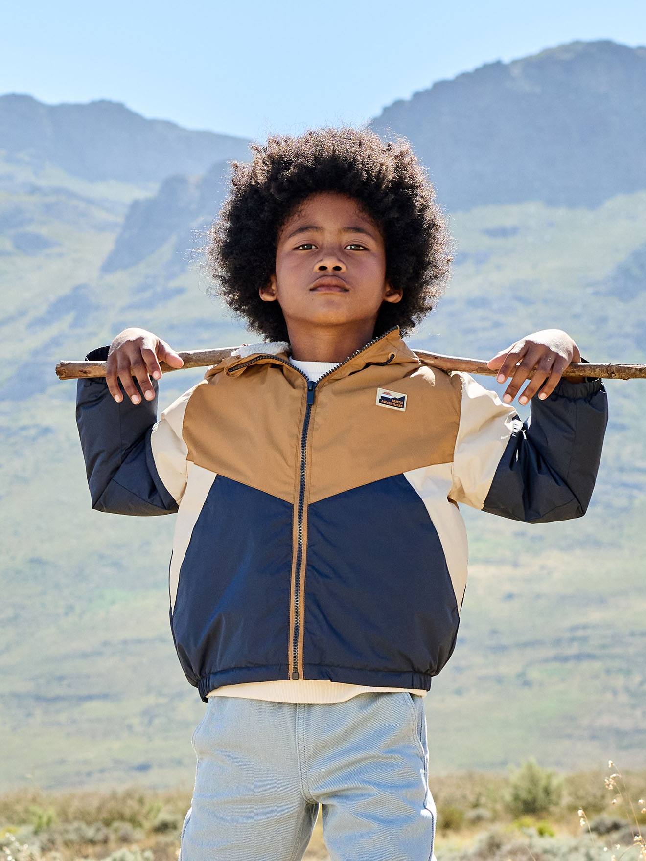 Coupe vent garçon doublé sherpa noix de pécan