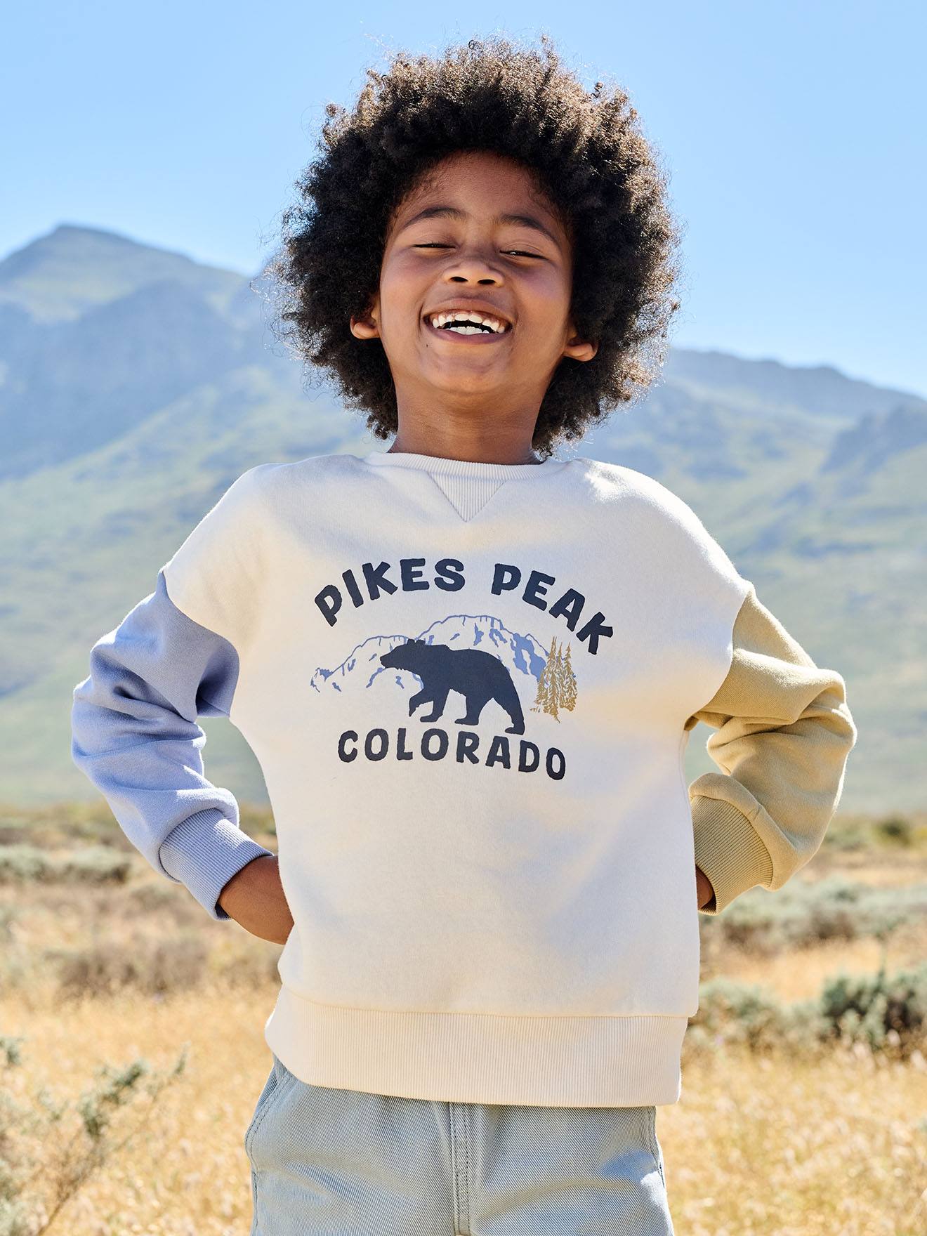 Sweat garçon col rond manches lo multicolore