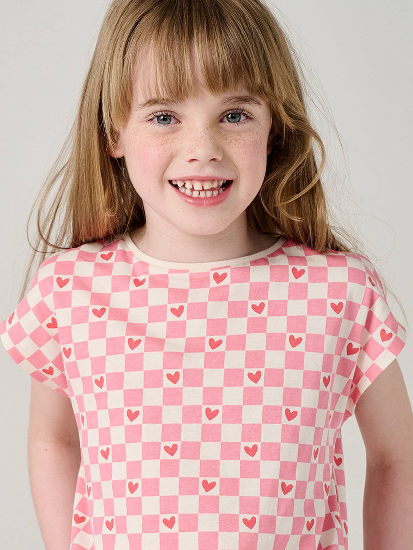 T-shirt fille imprim noeud fantaisie manches courtes rose 3 €