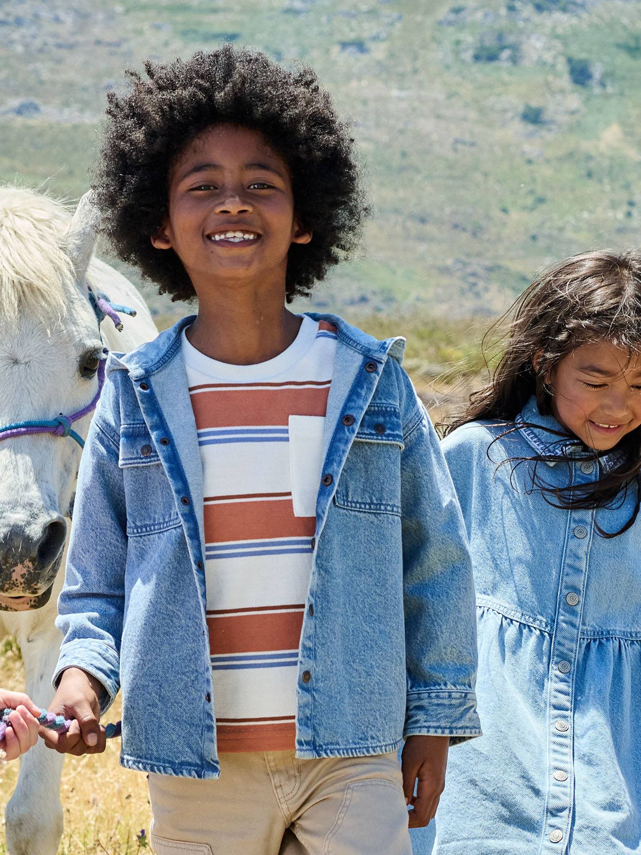 Chemise garçon en denim double stone